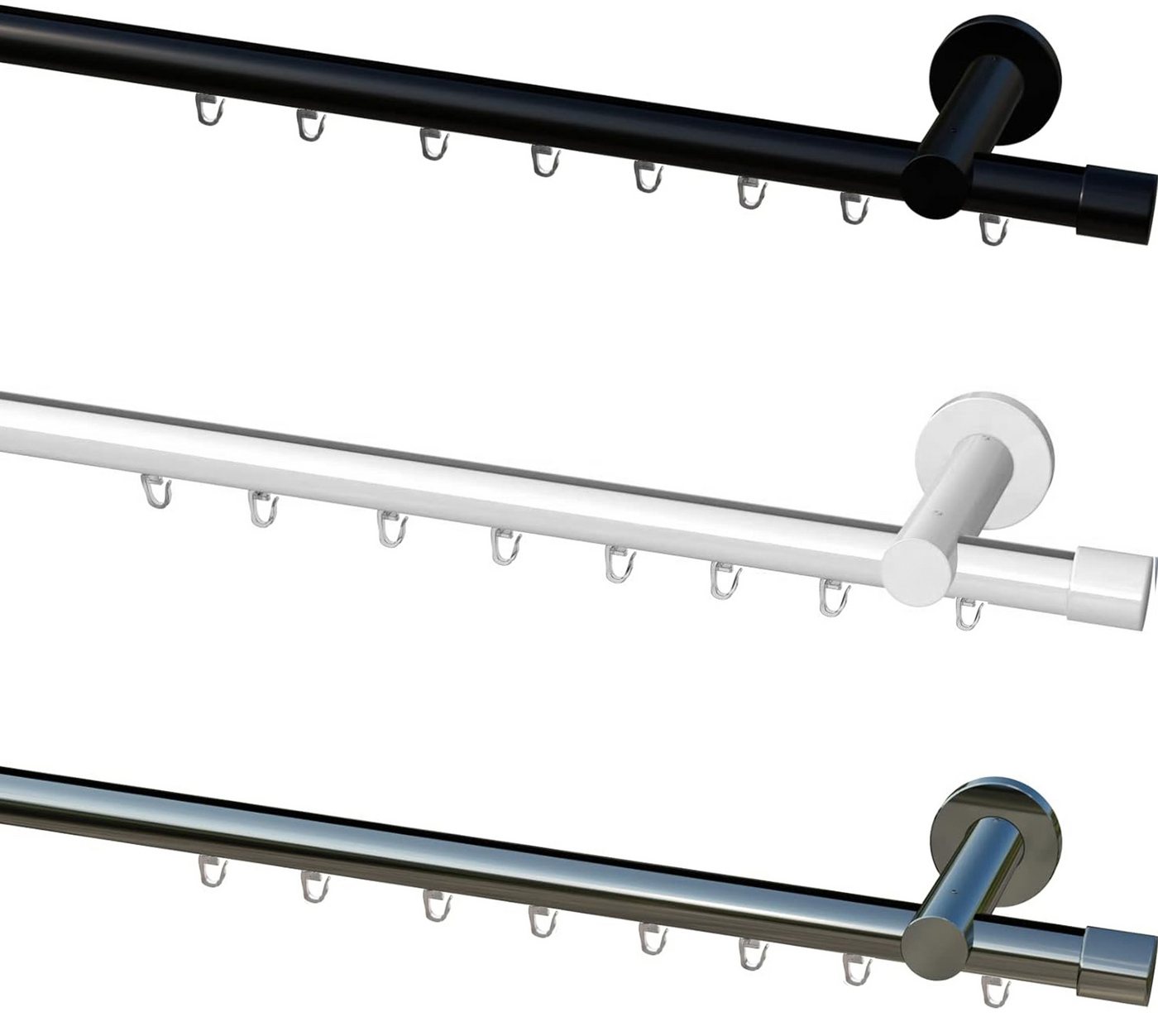 Garduna Gardinenstange Innenlauf System, Ø 20mm, mit X-Gleiter, kürzbar, Metall, 1-lauf, Innenlauf, komplett, hochwertig, Fixmaß, 20mm Vorhanstange Garduna Gardinenstange Innenlauf System, Ø 20mm, mit X-Gleiter, kürzbar, Metall, 1-lauf, Innenlauf, komplett, hochwertig, Fixmaß, 20mm Vorhanstange von Garduna