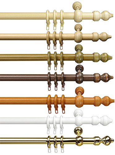 GARDUNA klassische Gardinenstange | Eiche-rustikal 120cm | Vorhangstange | Ø 28mm | viele Farben & Größen von Garduna
