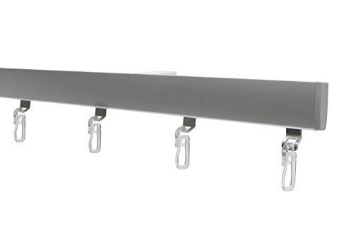 Garduna SmartGlide! | Gardinenschiene | Vorhangschiene | Aluminium silber | mit hochwertigen Leichtlaufrollen | 120cm von Garduna