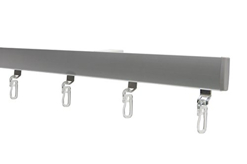 Garduna SmartGlide! | Gardinenschiene | Vorhangschiene | Aluminium silber | mit hochwertigen Leichtlaufrollen | 180cm von Garduna