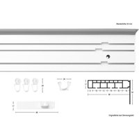 GARESA Gardinenschiene "Kunststoffschiene mit Blende", 3 läufig-läufig, Wunschmaßlänge von Garesa