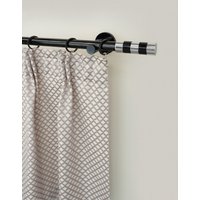 GARESA Gardinenstange "BLACK" Ø 20 mm 1 läufig-läufig Wunschmaßlänge;Dübel;Endstücke;Gardinenstange;Montageanleitung;Ringe;Schrauben Vorhanggarnitur, verlängerbar, Endknopf abgeschrägt 2-farbig von Garesa