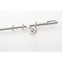 GARESA Gardinenstange "EASY" Ø 20 mm 1 läufig-läufig Wunschmaßlänge Vorhanggarnitur, verlängerbar, Endk. M. Ausschnitt, Alu, m. Ringe von Garesa