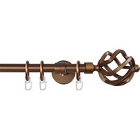 GARESA Gardinenstange "RUSTIKA", 1 läufig-läufig, Wunschmaßlänge, rustikale Vorhanggarnitur, verlängerbar, m. Ringe, Endknopf Korb GARESA Gardinenstange "RUSTIKA", 1 läufig-läufig, Wunschmaßlänge, rustikale Vorhanggarnitur, verlängerbar, m. Ringe, Endknopf Korb von Garesa