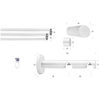 GARESA Gardinenstange "WHITE" Ø 20 mm 2 läufig-läufig Wunschmaßlänge Vorhanggarnitur, Innenlauf, verlängerbar, Endknopf abgeschrägt von Garesa