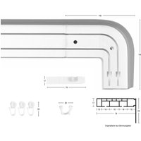 GARESA Schienensystem "Kunststoffschiene mit Blende", 2 läufig-läufig, Wunschmaßlänge, seitlich mit 2 Rundbögen (kein Spalt zwischen Vorhang und Wand) von Garesa