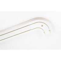 GARESA Schienensystem "Kunststoffschiene mit Blende" 2 läufig-läufig Wunschmaßlänge seitlich mit 2 Rundbögen (kein Spalt zwischen Vorhang und Wand) von Garesa