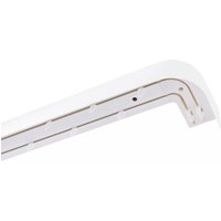 GARESA Schienensystem "Kunststoffschiene mit Blende" 2 läufig-läufig Wunschmaßlänge seitlich mit 2 Rundbögen (kein Spalt zwischen Vorhang und Wand) von Garesa