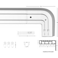 GARESA Schienensystem "Kunststoffschiene mit Blende", 2 läufig-läufig, Wunschmaßlänge, seitlich mit 2 Rundbögen (kein Spalt zwischen Vorhang und Wand) von Garesa