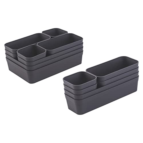 1x Schubladen-Organizer Set Aufbewahrungs-Box Einteiler verstellbar anthrazit von Gariella