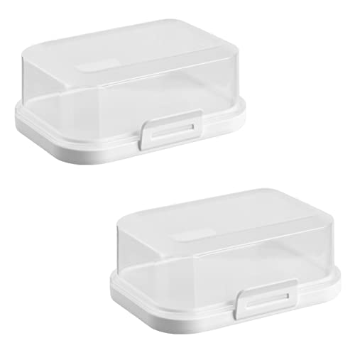 2x Hochwertige Stapelbare Butterdose mit Verschluss, Plastikdose für Butter, Perfekte Ordnung im Kühlschrank BPA-Frei Mehrzweck creme-weiß 2x Hochwertige Stapelbare Butterdose mit Verschluss, Plastikdose für Butter, Perfekte Ordnung im Kühlschrank BPA-Frei Mehrzweck creme-weiß von Gariella