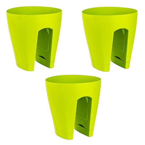 3X Blumentopf für Geländer Blumenkasten Geländerkasten Balkonkiste in Farbe grün 3X Blumentopf für Geländer Blumenkasten Geländerkasten Balkonkiste in Farbe grün von Gariella