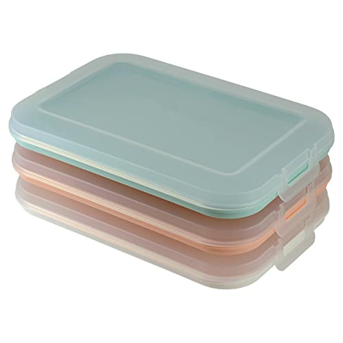 3er Set Aufschnitt-Dosen mit integrierter Servierplatte, Frischhaltedose, Aufbewahrungsbox, Lebensmittelbehälter, Aufschnitt-Box, stapelbar, BPA-frei, Küchenbedarf, Kunststoff bunt von Gariella