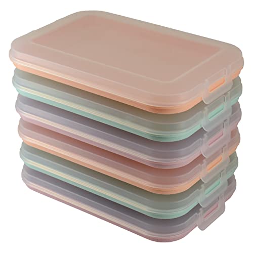 6er Set Aufschnitt-Dosen mit integrierter Servierplatte, Frischhaltedose, Aufbewahrungsbox, Lebensmittelbehälter, Aufschnitt-Box, stapelbar, BPA-frei, Küchenbedarf, Kunststoff bunt von Gariella