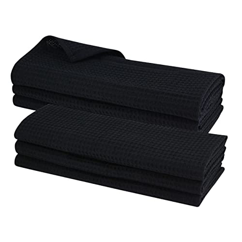 6X Geschirrtuch aus 100% Baumwolle Waffel-Piqué in schwarz 6X Geschirrtuch aus 100% Baumwolle Waffel-Piqué in schwarz von Gariella