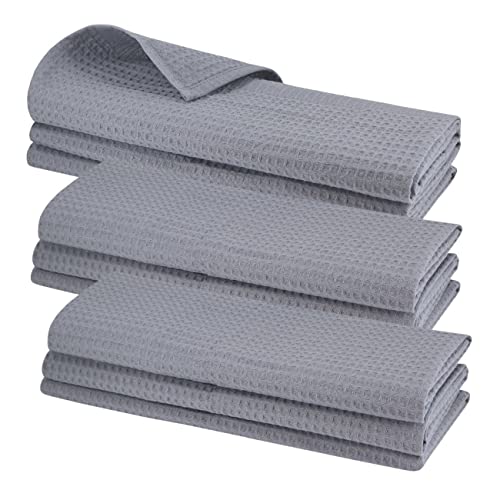 Gariella - 9er Set Geschirrtücher/Grau / 100% Baumwolle/mit Aufhänger / 70 x 50 cm/Waffelpiqué/Gastronomiequalität/Küchentuch/Putztuch/Waffelmuster/saugstark/robust Gariella - 9er Set Geschirrtücher/Grau / 100% Baumwolle/mit Aufhänger / 70 x 50 cm/Waffelpiqué/Gastronomiequalität/Küchentuch/Putztuch/Waffelmuster/saugstark/robust von Gariella