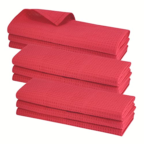 9X Piquee-Geschirrtuch, Küchenhandtuch, 100% Baumwolle, 70x50cm, hochwertiges Waffelpikee, Farbe: rot 9X Piquee-Geschirrtuch, Küchenhandtuch, 100% Baumwolle, 70x50cm, hochwertiges Waffelpikee, Farbe: rot von Gariella