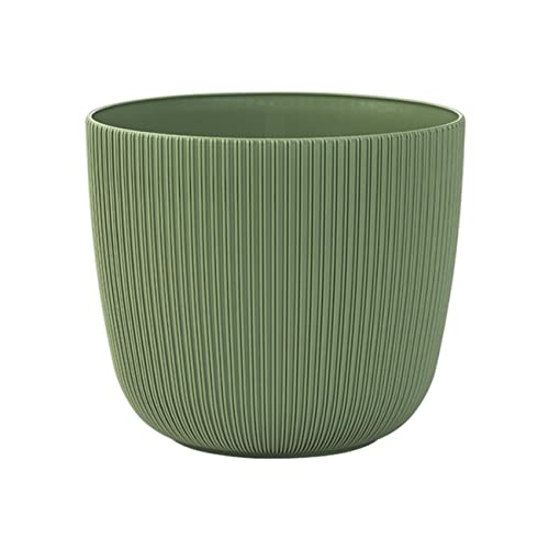 Gariella 1x moosgrün moderner Blumentopf mit Drainagesystem Pflanztopf-Kübel widerstandsfähig rund wetterfest Kunststoff Ø 29 cm von Gariella