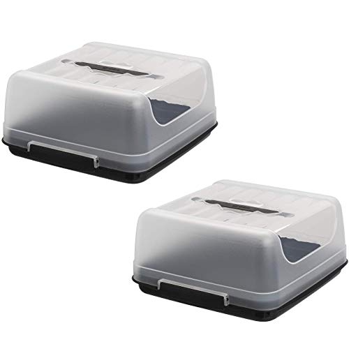 Gariella 2x eckige Transport-Kuchenbox aus Kunststoff mit Tragegriff und Verschlussdeckel Gariella 2x eckige Transport-Kuchenbox aus Kunststoff mit Tragegriff und Verschlussdeckel von Gariella