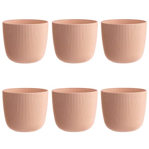 Gariella 6X apricot moderner Blumentopf mit Drainagesystem Pflanztopf-Kübel widerstandsfähig rund wetterfest Kunststoff Ø 15 cm Gariella 6X apricot moderner Blumentopf mit Drainagesystem Pflanztopf-Kübel widerstandsfähig rund wetterfest Kunststoff Ø 15 cm von Gariella