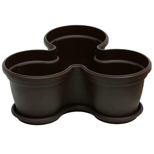 Gariella Blumentopf Säulentopf Pflanzturm Hochbeet Pflanztopf-Kübel mit Untersetzer stapelbar bruchfest widerstandsfähig farbig Kunststoff Außenbereich 11l von Gariella