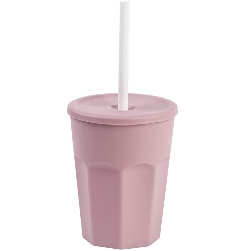 Gariella Kunststoffbecher mit Deckel Rosa Trinkbecher Party-Becher Plastik Trink-Gläser Mehrweg 0,25l von Gariella