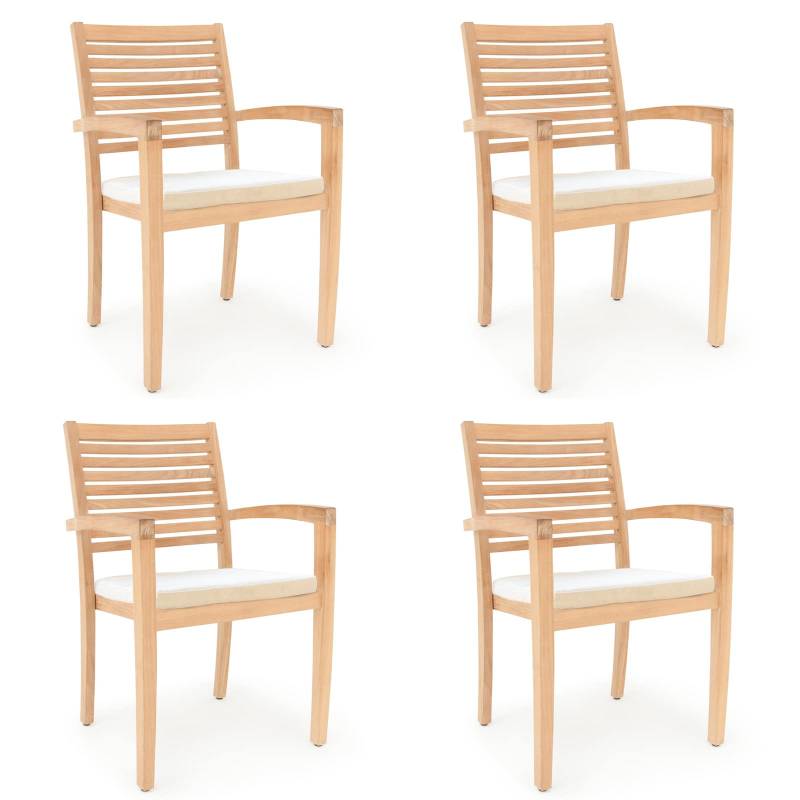 Sitzkissen Toscana 4er-Set Weiß 60x60x7cm von Garland®