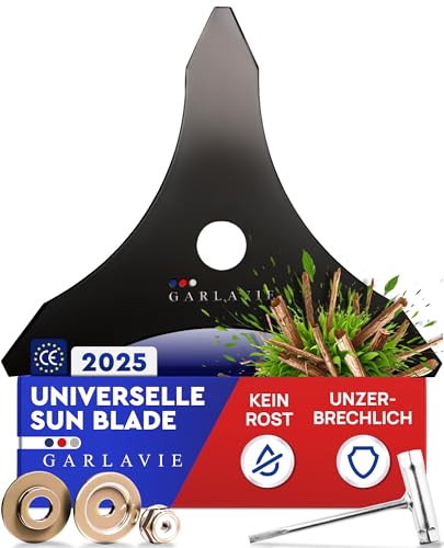 GARLAVIE 3-Blatt Freischneider Messer – Robustes Mulchmesser für Motorsense & Rasentrimmer – Starkes Freischneider Zubehör für dichtes Gras & Gestrüpp von Garlavie