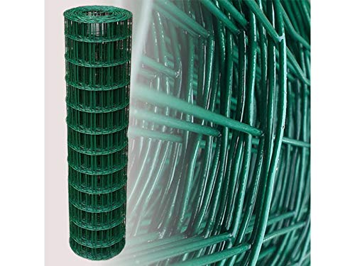 Garmix Gartenzaun Grün | Höhe 120cm | Maschenweite 100x100mm | Rolle 20 m | Verzinkter Draht + PVC von Garmix