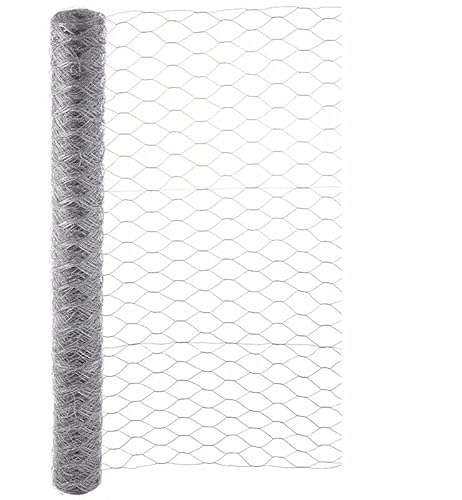 Garmix Sechseckgeflecht 50mm Verzinkt Kaninchendraht 1,0mm Volierendraht (120cm x 25m) von Garmix