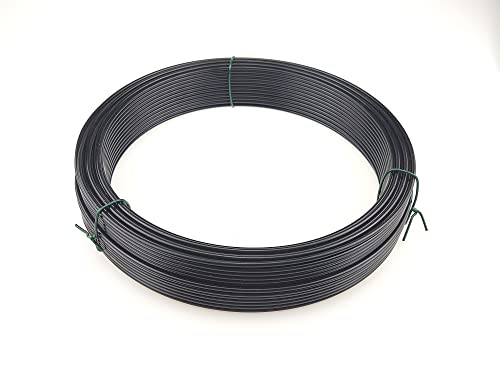 Garmix Spanndraht Bindedraht Schwarz Maschendraht Zaun Metall Draht (50m, 3,8mm) von Garmix