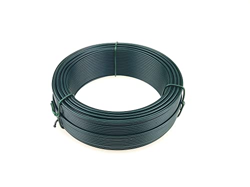 Garmix Spanndraht Grün Feuerverzinkt für Maschendraht Zaun Metall Draht (200m, 3,1mm) von Garmix