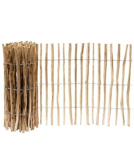 Garmix Staketenzaun Holzzaun Holzlamellen Gartenzaun 5m (100cm 4-5cm) von Garmix