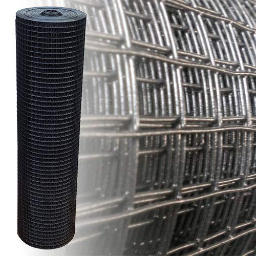 Garmix Volierendraht 19x19mm Schwarz Maschendraht 4-Eck Drahtgitter Drahtzaun (25m, 100cm, 1,20mm dick) von Garmix