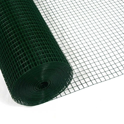 Garmix Volierendraht Maschendraht 4-Eck Drahtgitter Drahtzaun Grün 12x12mm (50cm x 25m 1,05mm) von Garmix