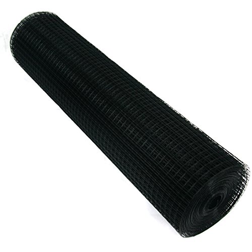 Garmix Volierendraht Maschendraht 4-Eck Drahtgitter Drahtzaun Schwarz 25x25mm (100cm x 25m 1,20mm) von Garmix