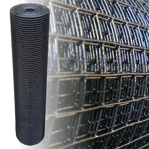 Garmix Volierendraht Schwarz 150cm 15m 25x25mm 1,45mm Maschendraht 4-Eck Verzinkt Drahtgitter von Garmix