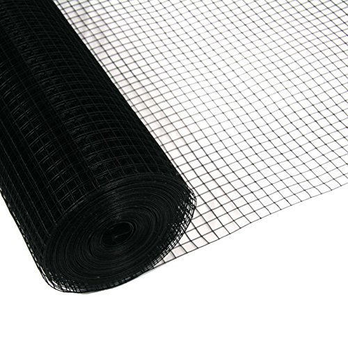 Garmix Volierendraht Schwarz Drahtgitter 4-Eck Maschendraht Garten Zaun 25mm 1.20mm 10m von Garmix