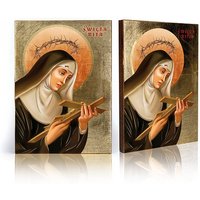 Ikone Der Heiligen Rita Von Cascia - Handgemachte Ikone, Holzikone, Perfektes Geschenk, Religiöses Bild, Heilige Cascia, Goldene Schicht von GarmondbyAleksandra