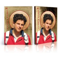 Ikone Des Seligen Carlo Acutis, Handgefertigte Ikone, Holzikone, Naturbrett, Perfektes Geschenk, Religiöses Bild, Geburtstagsgeschenk, Taufengeschenk von GarmondbyAleksandra