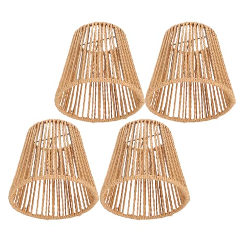 Garneck 4stücke Teiliges Lampenschirm Aus Geflochtenem Rattan Für Handgefertigter Lampenschirm Für Tisch Und Pendelleuchten Gemütliche Atmosphäre Für Wohnräume von Garneck