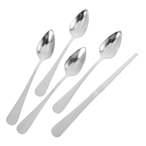 Garneck 1 Satz Obstbesteck Set Grapefruitlöffel Gezacktes Messer mit Ergonomischem Griff zum Schneiden von Kiwi Äpfeln und Zitrusfrüchten Küchenwerkzeuge für Desserts von Garneck