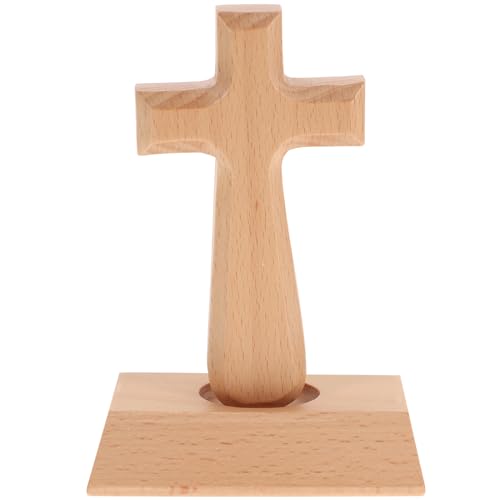 Garneck 1 stück Holzkreuz Ornamente Holz Stehend Lateinisches Kreuz Massivholz Christian Katholischen Kreuz für Dekor von Garneck