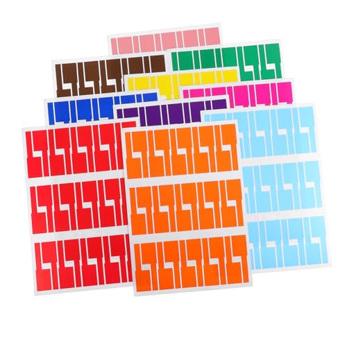 Garneck 10 Blatt Farben Kabelbeschriftungs etiketten Beschreibbar Reißfest Selbstklebend Kabelmanagement für Elektrische Leitungen und Netzwerkkabel Organizer von Garneck