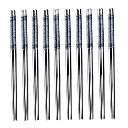 Garneck 10 Paare Edelstahl Essstäbchen mit Hitzebeständigem Rutschfestem Design Spülmaschinenfest Chinesischer Stil mit Blau weißem Porzellanmuster für Zuhause Restaurant und Outdoor Garneck 10 Paare Edelstahl Essstäbchen mit Hitzebeständigem Rutschfestem Design Spülmaschinenfest Chinesischer Stil mit Blau weißem Porzellanmuster für Zuhause Restaurant und Outdoor von Garneck