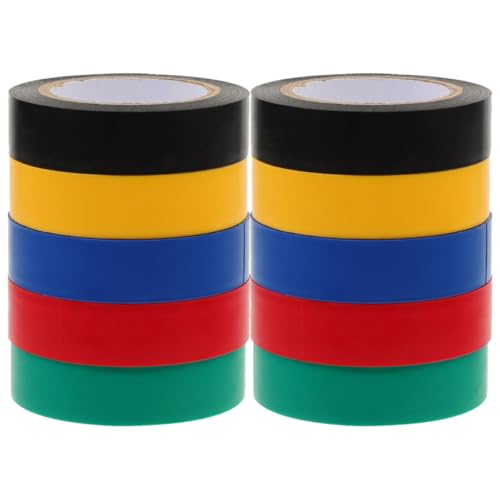 Garneck 10 Rollen Buntes Isolierband PVC Klebeband Elektrisch Wasserfest Hohe Klebkraft für Innen Außen Kabelwicklung und Reparatur Farbiges Elektrobändchen Garneck 10 Rollen Buntes Isolierband PVC Klebeband Elektrisch Wasserfest Hohe Klebkraft für Innen Außen Kabelwicklung und Reparatur Farbiges Elektrobändchen von Garneck