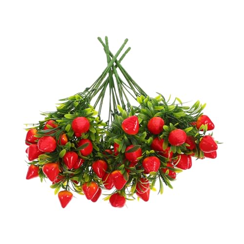 Garneck 10 STK Künstliche Erdbeerzweige Teiliges Realistische Rote Früchte Deko für Vase Tischmittelstück Party Büro Wohnzimmer Garneck 10 STK Künstliche Erdbeerzweige Teiliges Realistische Rote Früchte Deko für Vase Tischmittelstück Party Büro Wohnzimmer von Garneck