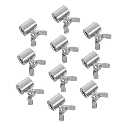 Garneck 10 Stück Edelstahl Stahlseil Klemme Rundloch Seilspanner Handfeststeller für Doppeldrahtseile Rostfrei Rutschfest Langlebig Geeignet für Bau Boot Outdoor Rigging von Garneck