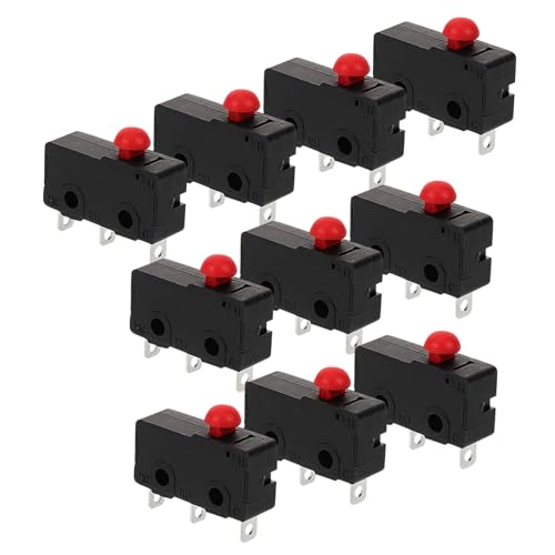 Garneck 10 Stück Mikro Schalter Universeller Geräteschalter für Mikrowellen und Elektrogeräte Installieren Langlebig aus Ppa Material Hochsensibler Taster von Garneck