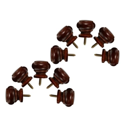 Garneck 10 Stück Teiliges Runde Massivholz Möbelknöpfe Selbstschneidende Einzelbohrung Feuchtigkeitsbeständig Kratzfest Ergonomisch Geformt für Schränke Kommoden Küchen Badezimmerschränke von Garneck